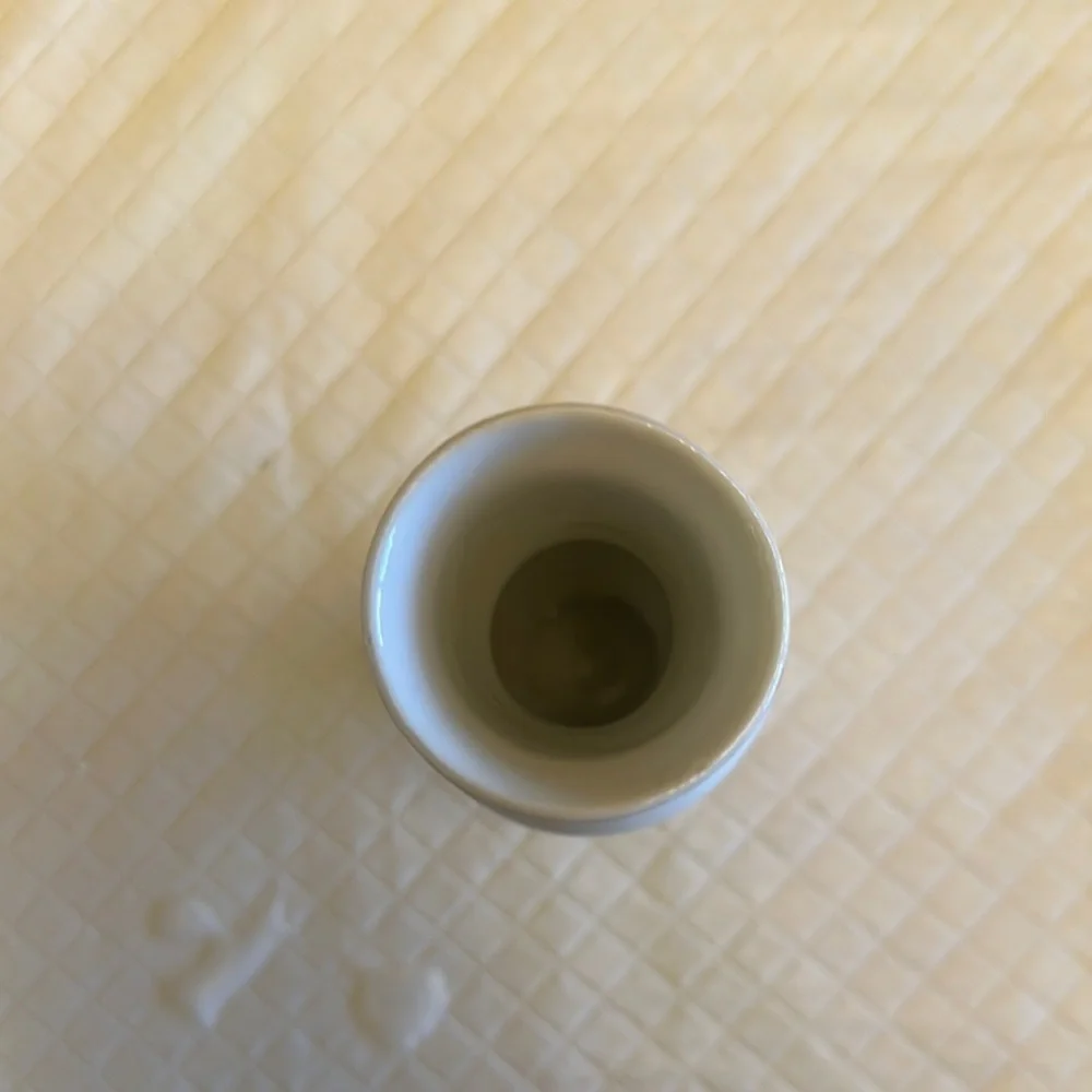 VTG Pale Blue Porcelain Mini Vase with Cherry Blossom Accents Extra Small
